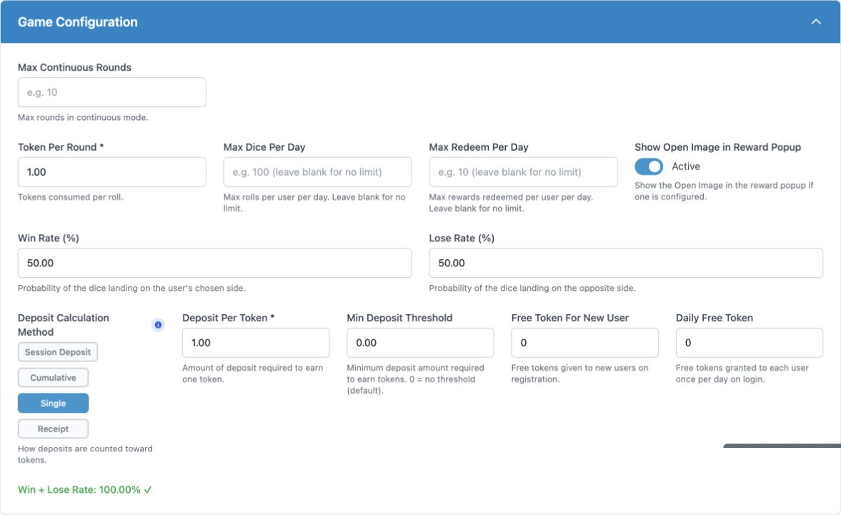 Dice current setting section 2