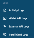Logs menu